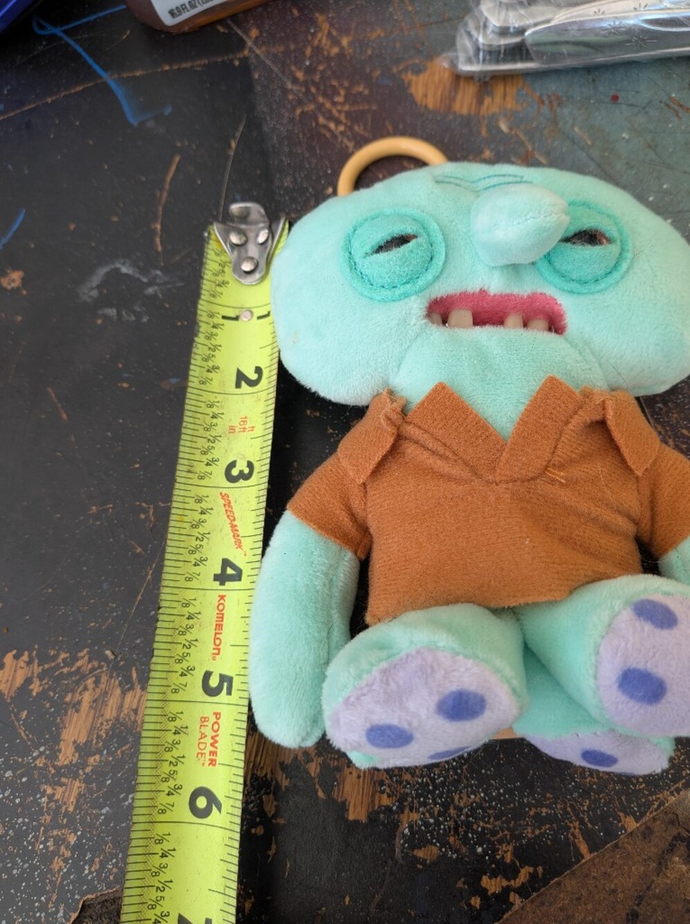 SpongeBob Squarepants Mint-Green Plush with Brown Shirt and Purple Paw Spots